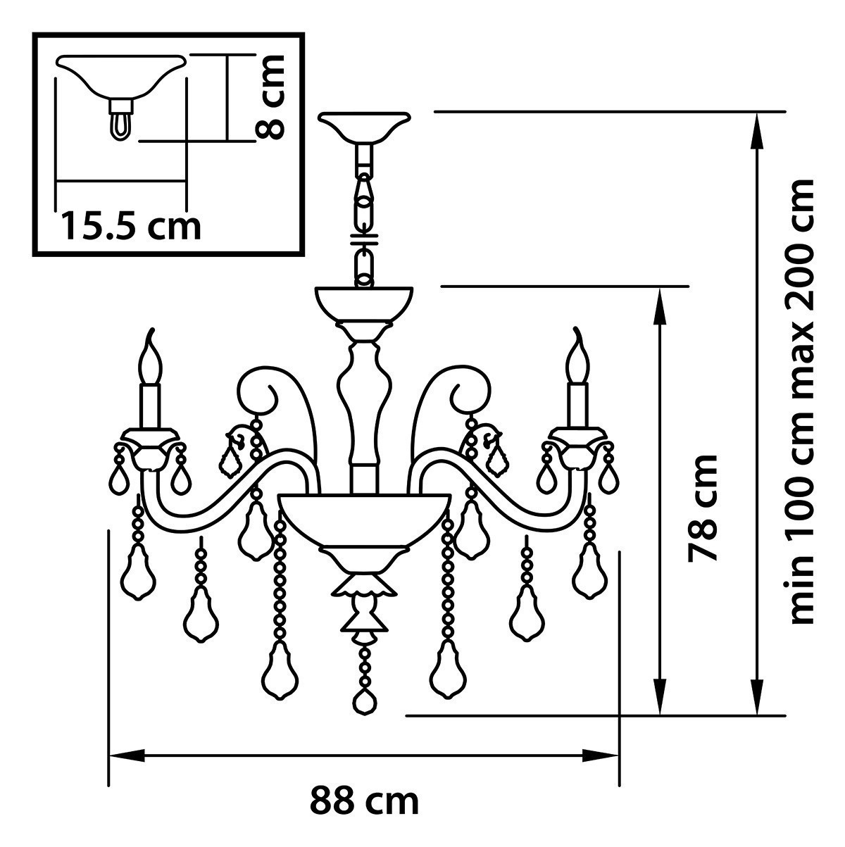 Lightstar (MD 300008-8) Люстра LUSSO 8х60W E14 ХРОМ (в комплекте) Lightstar (MD 300008-8) Люстра LUSSO 8х60W E14 ХРОМ (в комплекте)